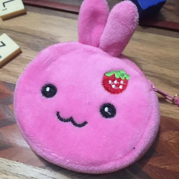 Pink Rabbit Strawberry Coin Purse Wallet - Picture 3 of 6